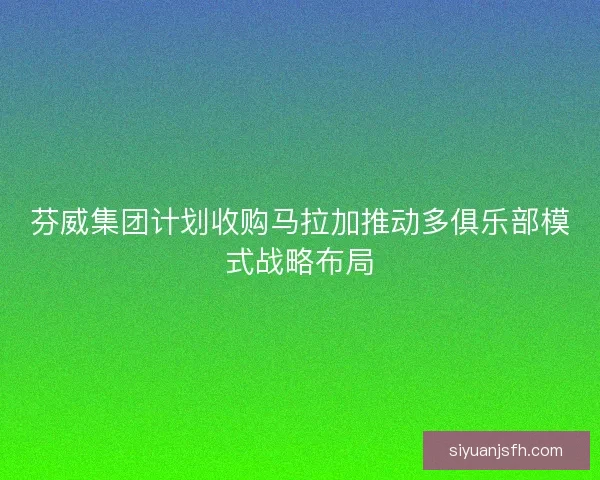 芬威集团计划收购马拉加推动多俱乐部模式战略布局